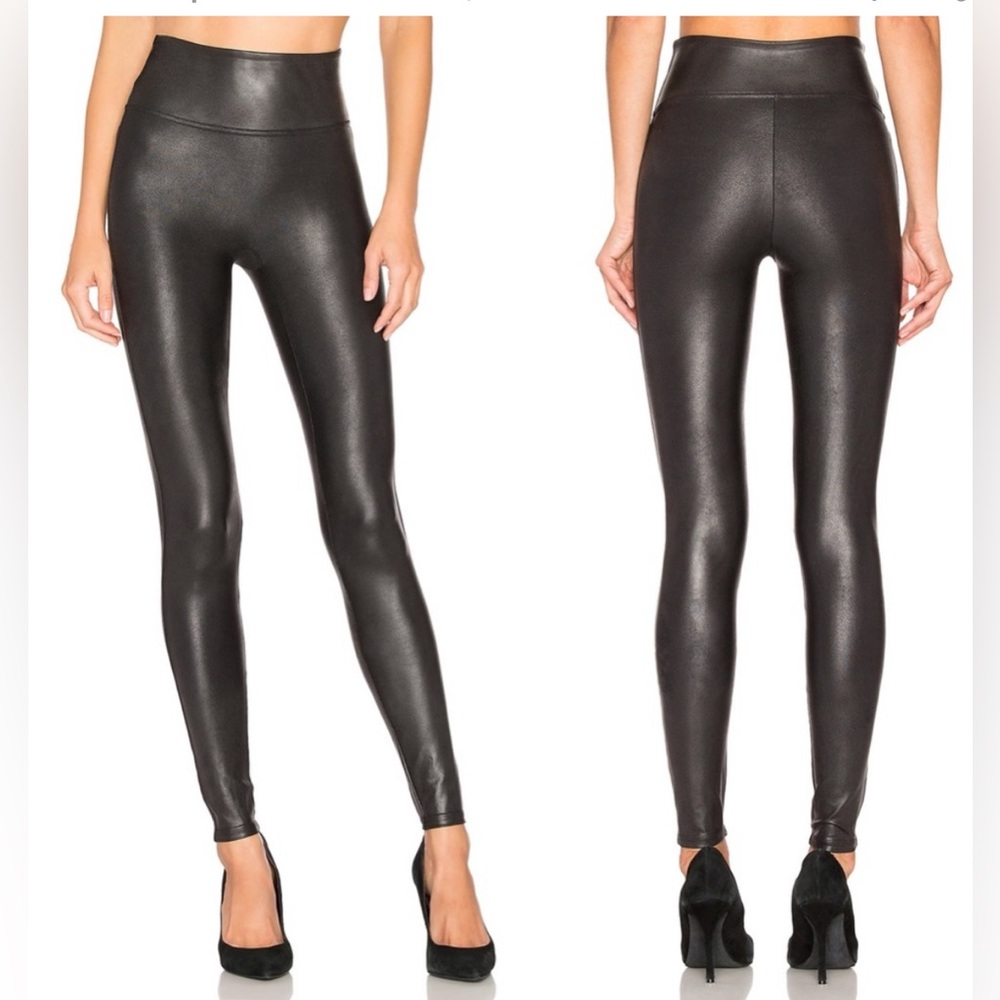 SPANX Shiny Black High-Rise Leggings